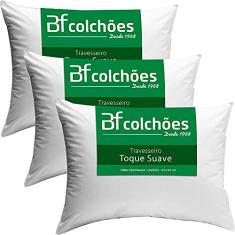 Kit 3 Travesseiros Antialérgico de Fibra Macio Lavável 45X65 BF Colchões…