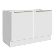 Balcão Gabinete de Pia Madesa Lux 120 cm 2 Portas (sem Tampo) - Branco/branco Veludo