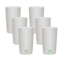 6 Copos Eco Big Drink Branco Green Cups 500 ml