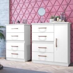 Cômoda 1 Porta 4 Gavetas Caribe Móveis Doripel Flex