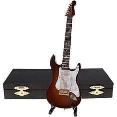 Réplica de guitarra em miniatura de 3,94 "- Mini guitarra elétrica de rock Modelo de madeira Modelos de instrumentos musicais colecionáveis, presentes de abertura de arte Decoração de casa,