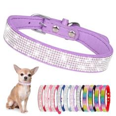 Coleira de cachorro com strass para cães pequenos, diamante brilhante, brilhante, cristal, linda, joia, filhote, coleiras para animais de estimação, PPP, PP, médio, grande, raças, meninas, gatos,