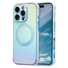 ZTOFERA Capa magnética para telefone 16 Pro 16 cm, linda capa iridescente luxuosa com padrão de corações de amor, borda chapeada proteção de lente de câmera à prova de choque para mulheres e meninas,