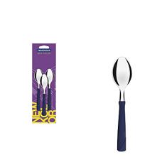 Conjunto de Colheres para Chá Tramontina New Kolor com Lâminas em Aço Inox e Cabos de Polipropileno Azul 3 Peças