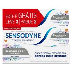 Creme Dental Sensodyne Branqueador Extra Fresh 50g Embalagem com 3 Uni