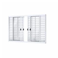 Janela Veneziana de Correr Central 6 Folhas sem Grade Alumínio 100cmx1