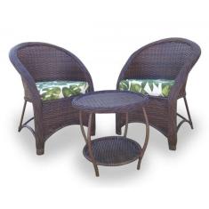 Conjunto de Poltronas Fibra Sintética Seul - 2 Poltronas + 1 Mesa Cent