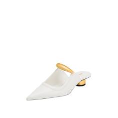 JW PEI Mulheres Helena Mules Perfuradas - Branco