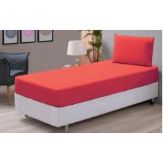 Lençol Solteiro 2 peças PREMIUM - solteiro 2 peças liso micro, Vermelh