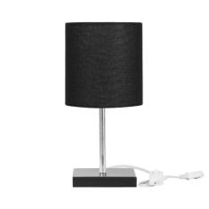 Abajur Eros Cilindrico Preto Base Preta Quadrada - MARRYLUZ