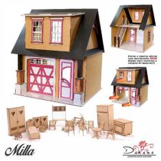 Kit Casa boneca escala Barbie garagem Milla ECO 18 MOV EC - INDÚSTRIA 