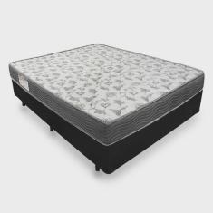 Cama Box Viúva Preto Blindada + Colchão De Espuma D33 - Ortobom - iso 100 128cm - Preto