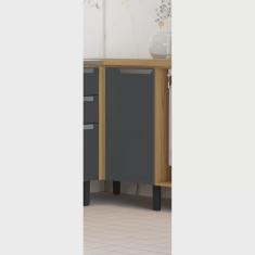 Balcão de Cozinha Canto 1 Portas em Mdf com Tampo New Porto Itatiaia