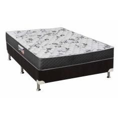 Cama Box Casal: Colchão Espuma Herval D28/EP Anatômico Ortopedic Black+ Base CRC Suede Black(138x188)
