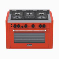 Fogao de Embutir 5 Bocas Venax Temis Vermelho Gas Glp