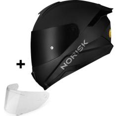 Capacete Norisk Razor Preto Fosco com Viseira Fumê e spoiler Masculino