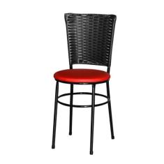 Cadeira Para Cozinha Preta Hawai - Lamar Design, Vermelho