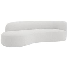 Divã Recamier Orgânico Tokyo 180cm Lado Esquerdo Bouclé - Amarena Móveis Cor Branco