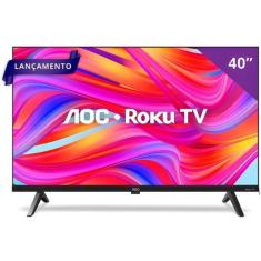 Smart TV AOC 40" Full HD 40S5045/78G ROKU, HDMI, USB, Conexão Wi-Fi, C
