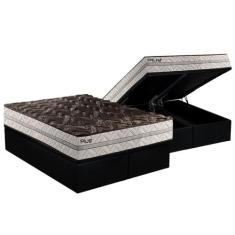Cama Box Baú King: Colchão Espuma Paropas D33 Pasquale Plus Euro Pillo