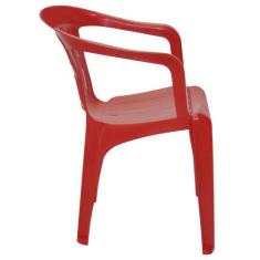Cadeira Tramontina Plástica Atalaia Com Braços Vermelha