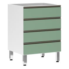 Balcão de Cozinha sem Tampo 60cm 4 Gavetas Pérola Luciane Móveis