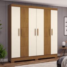 Guarda Roupas Casal 6 Portas 2 Gavetas B73 Marrom/Off White