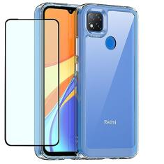 GTBDEKI Capa transparente para Xiaomi Redmi 9C/Redmi 10A/Redmi 9C NFC/Redmi 9 Activ com protetor de tela HD, à prova de choque de policarbonato rígido transparente + capa protetora de TPU para Xiaomi