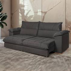 Sofá Retrátil e Reclinável 3 Lugares 250cm Italia Cinza