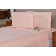 Lençol de Cima Queen 3 PÇS c/ Vira e Ponto Palito Percal 200 Fios 100%