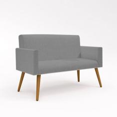 Sofá Namoradeira 2 Lugares Luxo Tecido Linho - Balaqui Decor linho Grafite