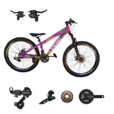 Bicicleta Vikingx Aro 26 Tuff 25 24v Cambio Shiamano Traseiro Dianteir
