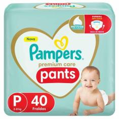 Fralda Infantil Pampers Premium Care Pants Tamanho P com 40 Unidades