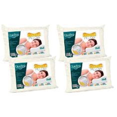 Travesseiro Espuma Aerada Contour Pillow TP2102 c/ Capa de Algodão Kit c/ 4 Un (50x70) - Duoflex