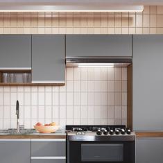 Armário Aéreo para Cozinha 1 Porta Basculante Athena Freijo/ Cinza