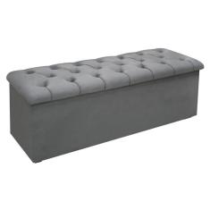 Recamier De Quarto Queen Size Lotus Suede Cinza Simbal