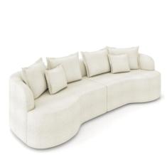 Sofá 3 Lugares Orgânico Living 210cm Mersa Bouclê K01 - D'Rossi - D Ro