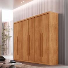 Guarda Roupa Casal Heros 6 Portas E 2 Gavetas Moderna Naturalle