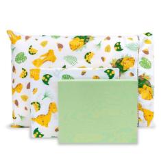 Lençol Solteirão 3 Peças Estampado Fronhas com Ponto Palito Percal 180