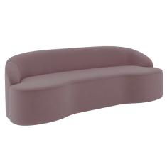 Sofá 3 Lugares Para Sala De Estar Living 180cm Theo D06 Veludo Rosa - Mpozenato