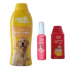 Kit POP Pet Clean Shampoo + Perfume + Condicionador Pet Cães, Pelos Cl