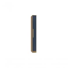 Guarda Roupa Solteiro Adapt N532 1 Porta de Bater MDP Nogueira-Azul profundo Kappesberg