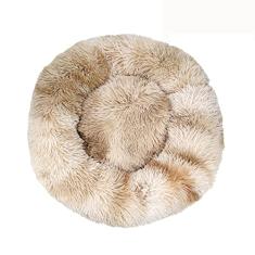 Cama de cachorro calmante para cães pequenos – Cama de cachorro pequena lavável com donut, cama de gato de pelúcia macia redonda anti-ansiedade, serve para toPets, diâmetro: 43 cm