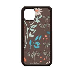 Capa de tinta de flor marrom para iPhone 12 Pro Max para Apple Mini Mobile Case
