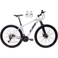  Bicicleta Aro 29 Ksw Xlt 24v Freios Hidráulicos Garfo Suspensão Mtb - Branco