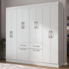 Guarda-roupa Casal 8 Portas 2 Gavetas 2 Basculante - Yescasa Branco
