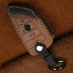 Couro Smart Key Fob Cover Protetor de cobertura de pele, adequado para BMW X1 X3 X5 X6 Series 1 2 5 7 F15 F16 E53 E70 E39 F10 F30 G30 Proteção de cobertura completa