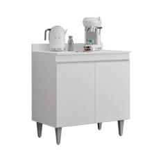 Balcão Cozinha Branco 80cm 2 Portas - Belliv Decor