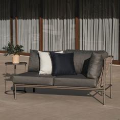 Sofá Chaise 2 Lugares Direita Refúgio Cabecasa Madeiramadeira Champanhe/Cinza Mesclado