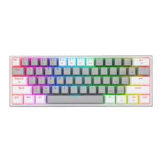 Teclado Mecânico Gamer Compacto Redragon Fizz Lunar Dusk Cinza e Branco RGB K617-RGB-GW